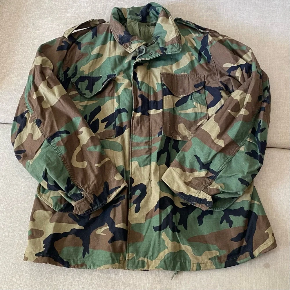 Vintage Military Woodland Camo M-65 Field Jacket